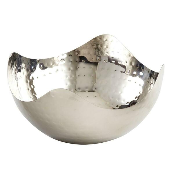 Leeber Hammered 8 in. Stainless Steel Wave Serving Bowl 72658